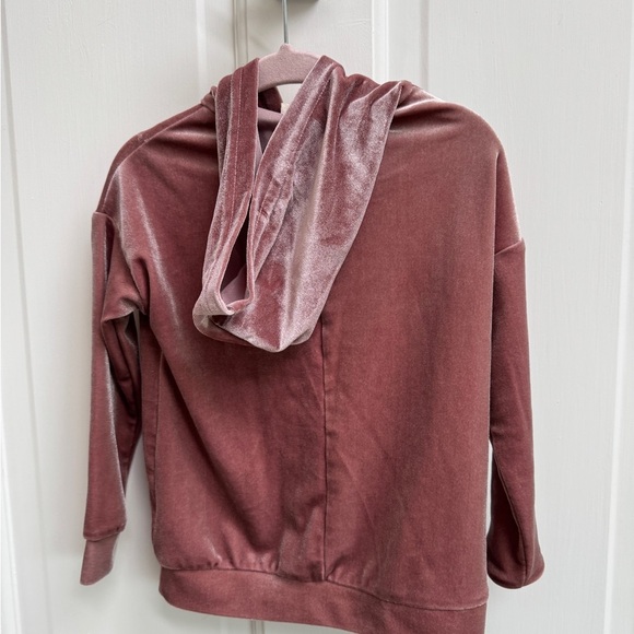 GB Girls 3T Mauve Velour Feeling Lightweight Hooded Sweatshirt - Picture 3 of 4
